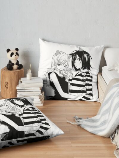 Horimiya Black And White Throw Pillow Official Horimiya Merch