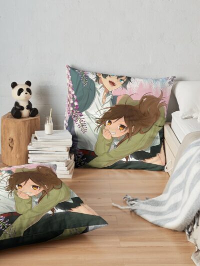 Horimiya Romantic Cover Throw Pillow Official Horimiya Merch