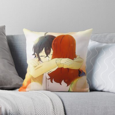 Horimiya Hug Moment Throw Pillow Official Horimiya Merch