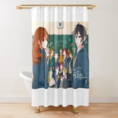 Horimiya Vintage Cover Shower Curtain Official Horimiya Merch